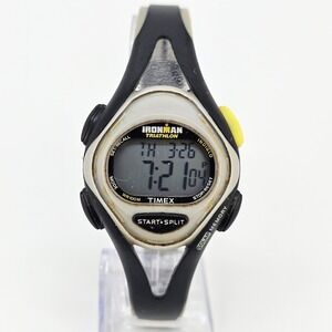 Timex Ironman 892 Watch Women 34MM Black Gray Plastic Bands NEW Battery READ